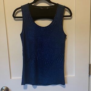 Noir Jewel tone Black and Blue Textured Top-NWOT